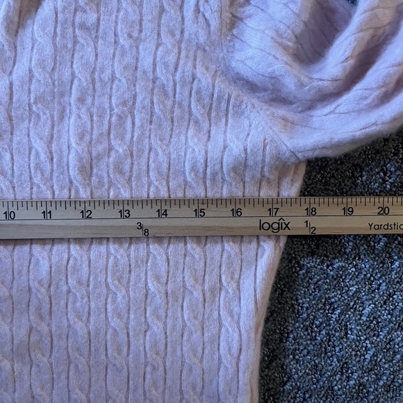 Peter Millar Cashmere 1/4 Zip Cable Knit Sweater Pink Women's M Runs Small - Picture 8 of 10